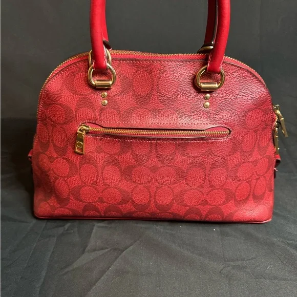 Coach Red Katy Satchel with Gold Accents - Picture 2 of 6